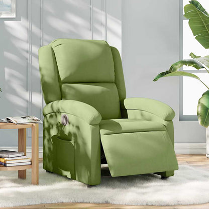 Poltrona Reclinabile Elettrica Verde Chiaro in Velluto