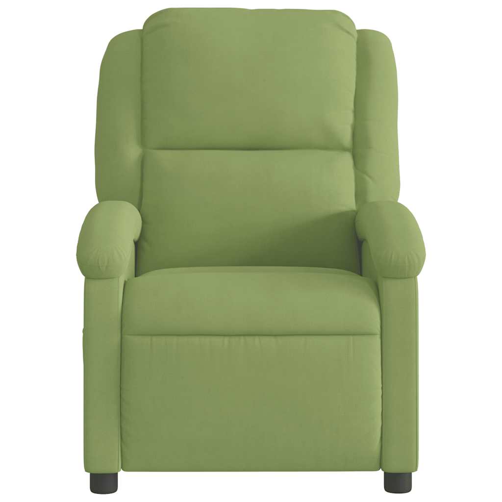 Poltrona Massaggiante Reclinante Elettrica Verde Chiaro Velluto