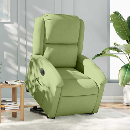 Poltrona Alzapersona Reclinabile Elettrica Verde Chiaro Velluto