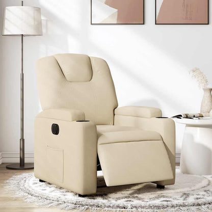 Poltrona Elettrica Reclinabile Crema in Tessuto