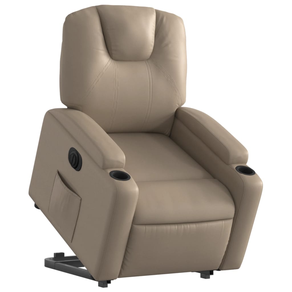 Poltrona Alzapersona Reclinante Elettrica Cappuccino Similpelle