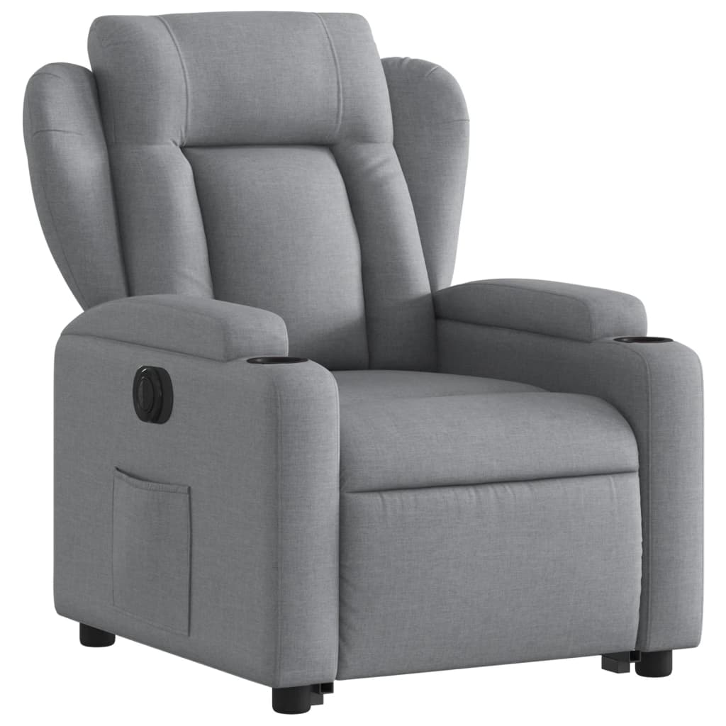 Poltrona Reclinante Alzapersona Elettrica Grigio Chiaro Tessuto