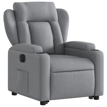 Poltrona Reclinante Alzapersona Elettrica Grigio Chiaro Tessuto