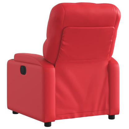 Poltrona Reclinabile Elettrica Rossa in Similpelle