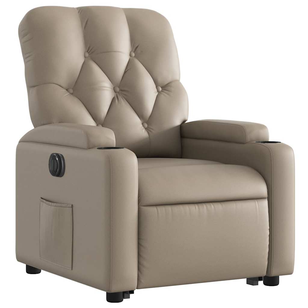 Poltrona Alzapersona Reclinante Elettrica Cappuccino Similpelle