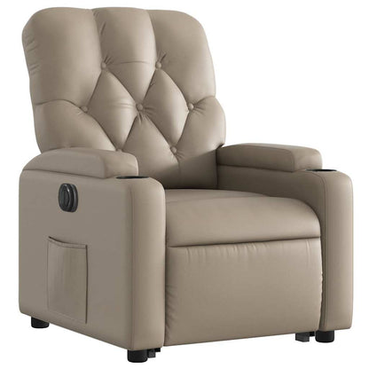 Poltrona Alzapersona Reclinante Elettrica Cappuccino Similpelle