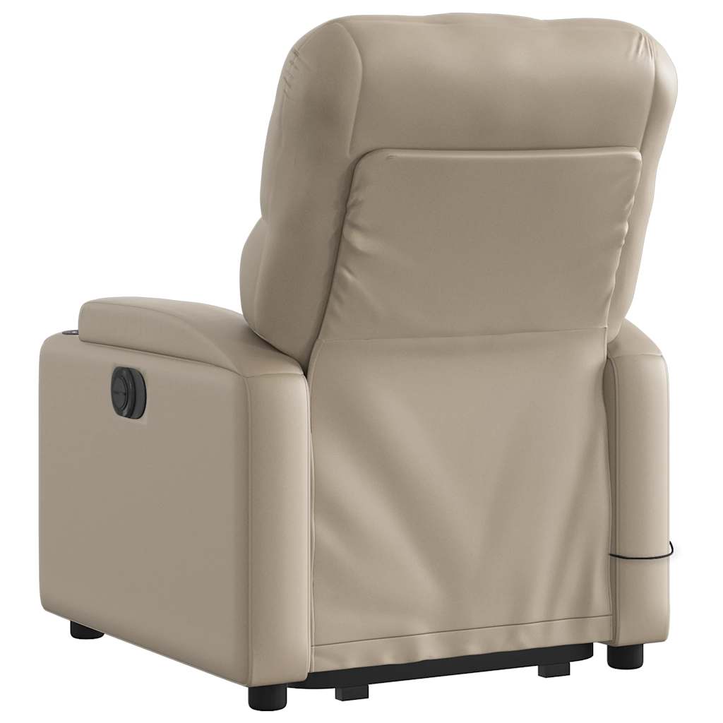 Poltrona Alzapersona Massaggio Elettrica Cappuccino Similpelle