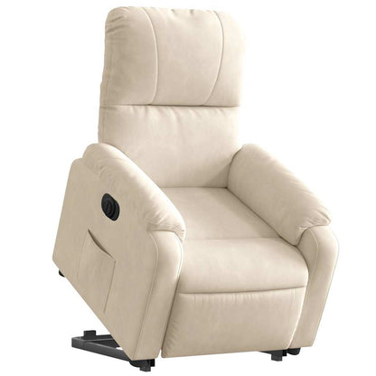 Poltrona Alzapersona Reclinabile Elettrica Beige in Microfibra