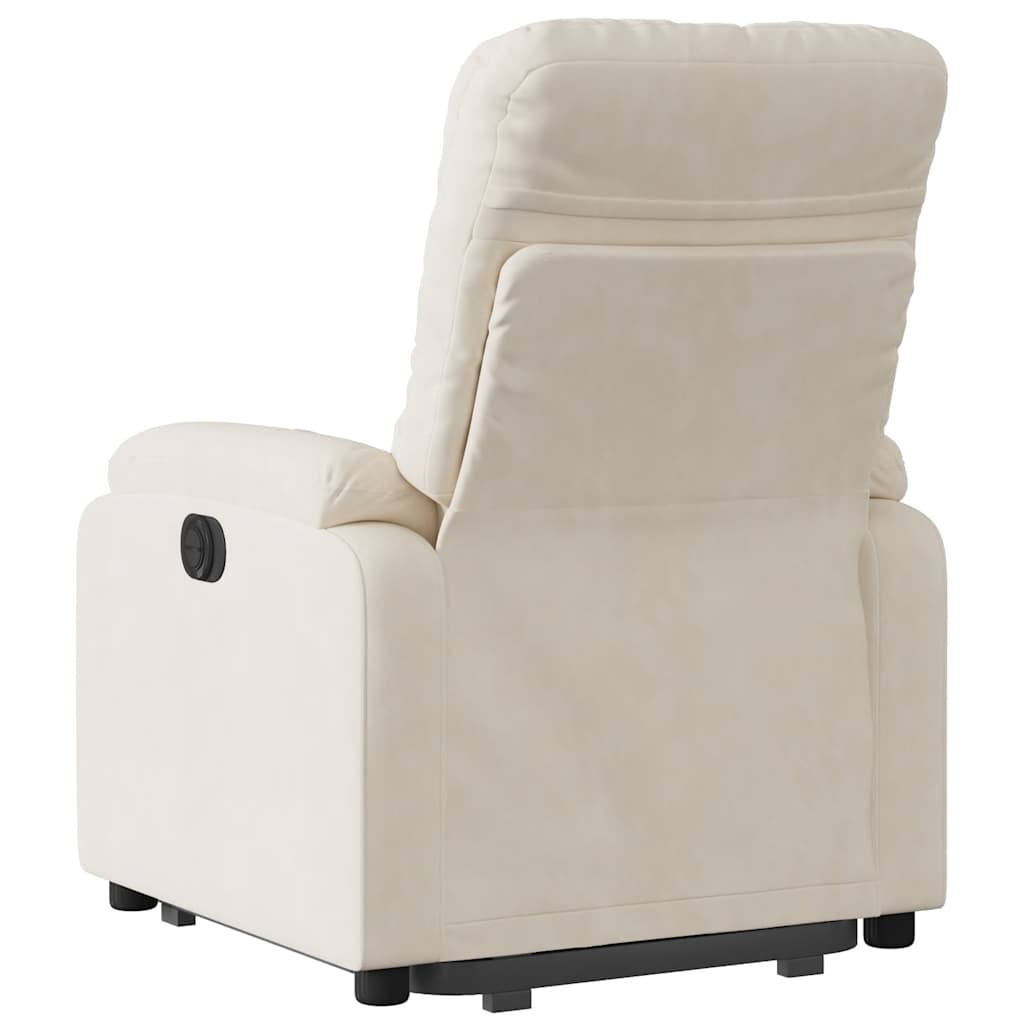 Poltrona Alzapersona Reclinabile Elettrica Beige in Microfibra