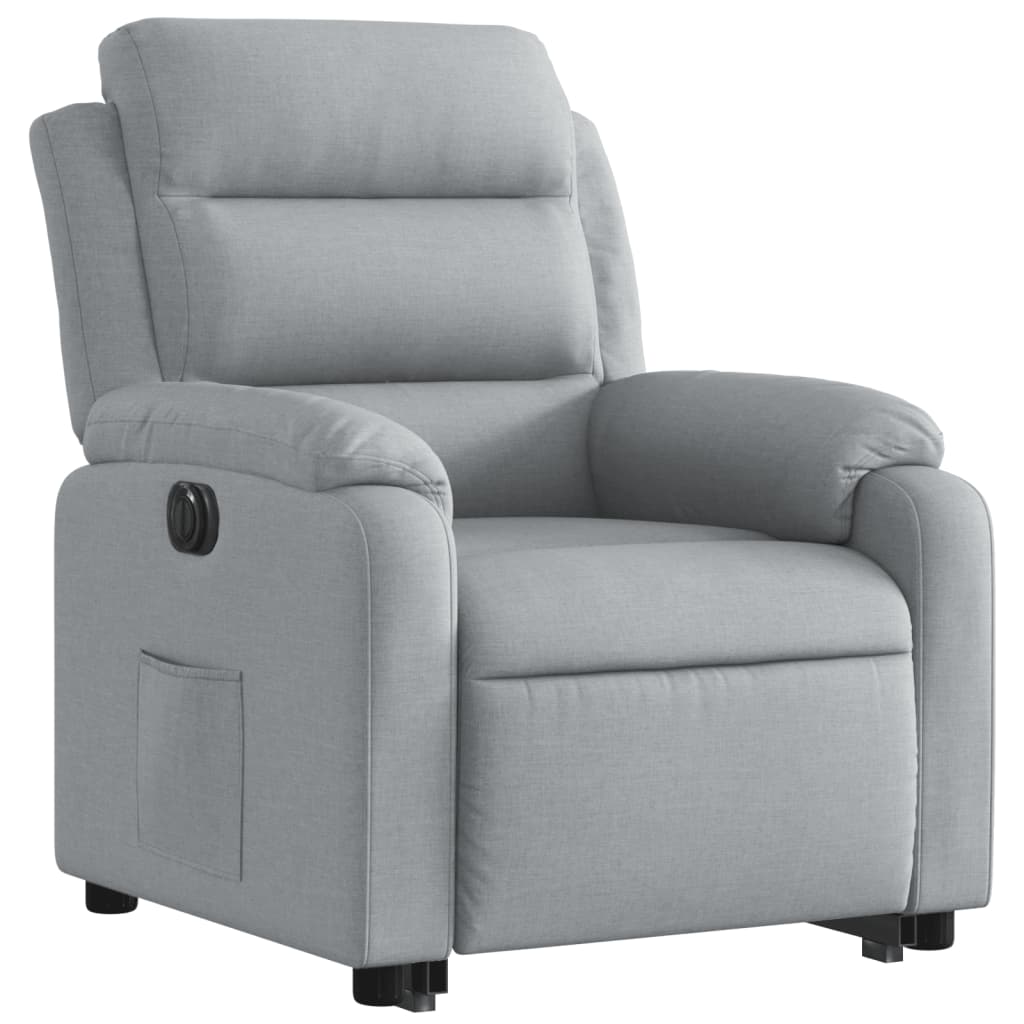 Poltrona Reclinante Alzapersona Elettrica Grigio Chiaro Tessuto