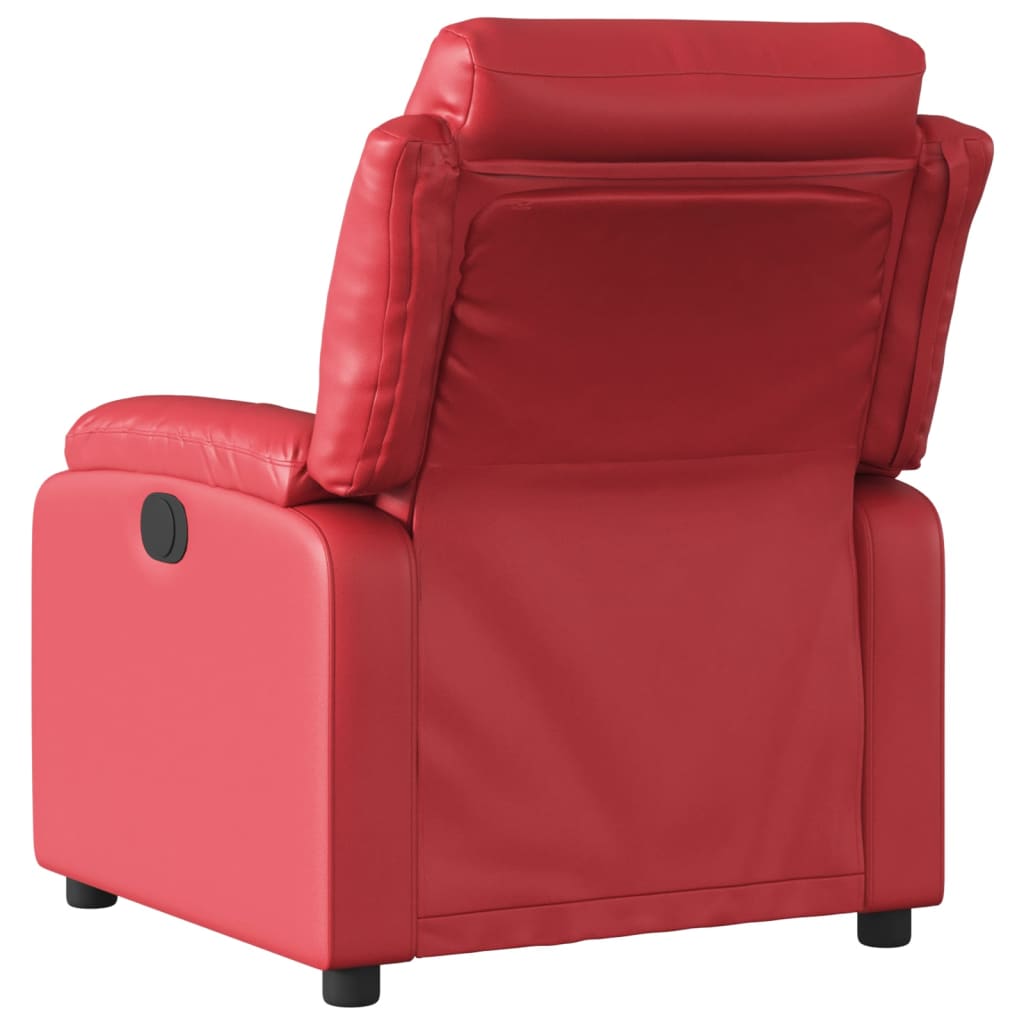 Poltrona Reclinabile Elettrica Rossa in Similpelle