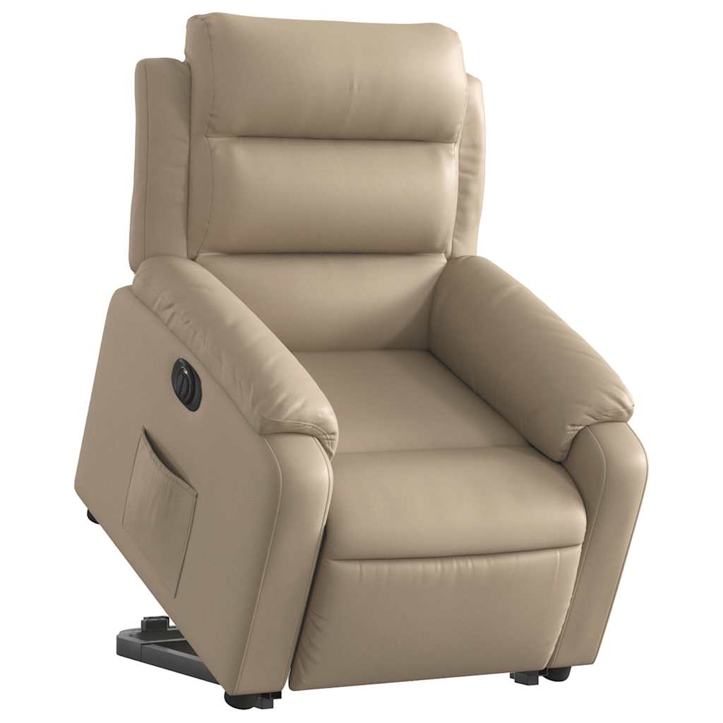 Poltrona Alzapersona Reclinante Elettrica Cappuccino Similpelle