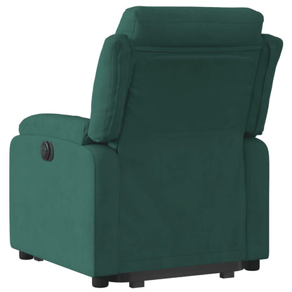 Poltrona Alzapersona Reclinabile Verde Scuro in Velluto