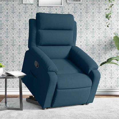 Poltrona Alzapersona Reclinabile Blu in Velluto