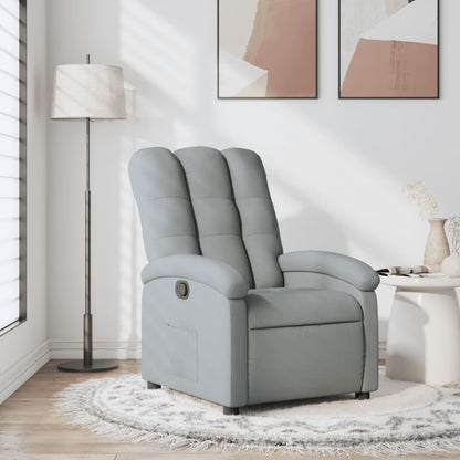 Poltrona reclinabile in tessuto grigio chiaro