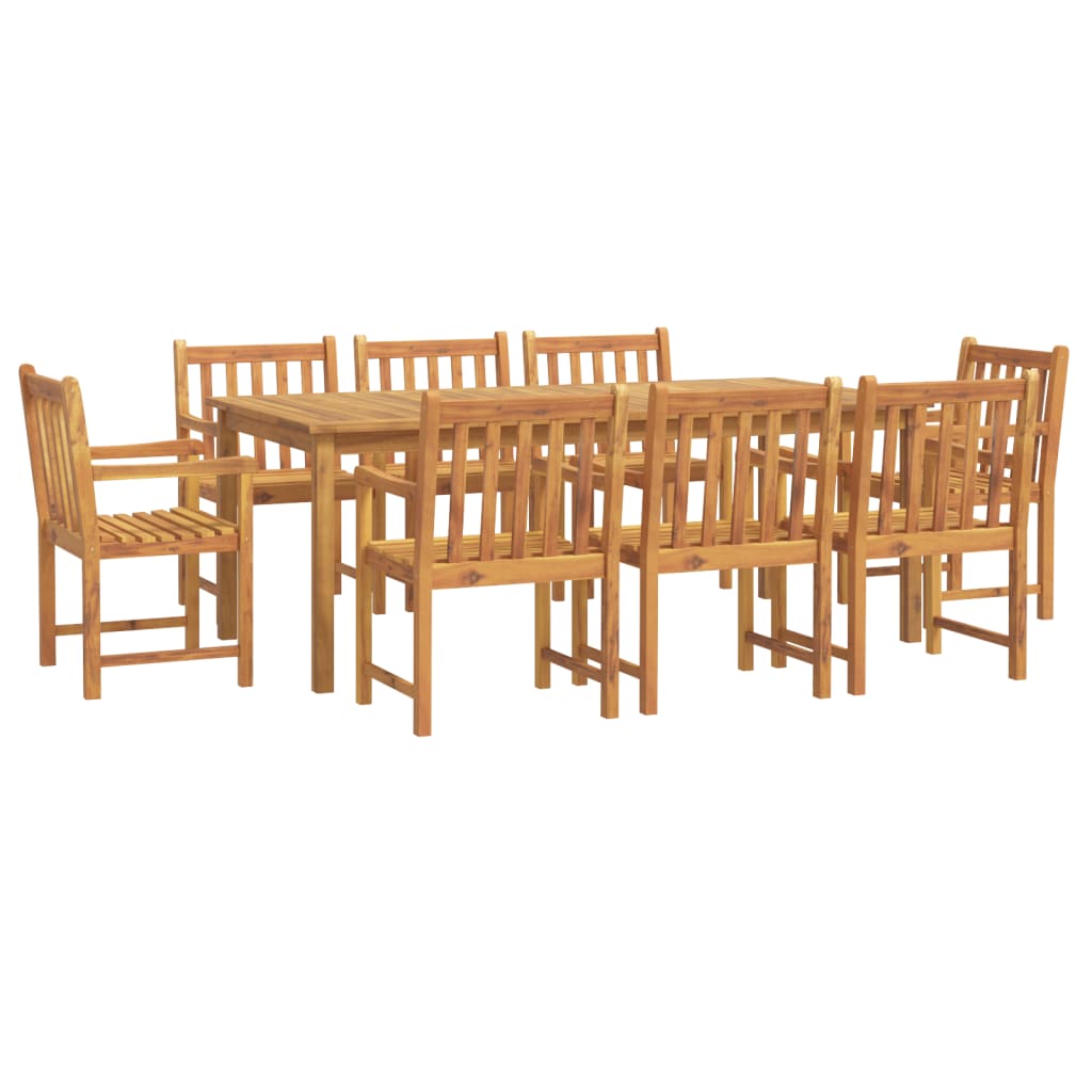 Set da Pranzo da Giardino 9 pz Legno Massello di Acacia