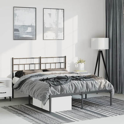 Giroletto con Testiera in Metallo Nero 135x190 cm