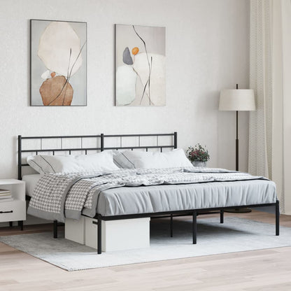 Giroletto con Testiera in Metallo Nero 180x200 cm