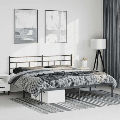 Giroletto con Testiera in Metallo Nero 193x203 cm