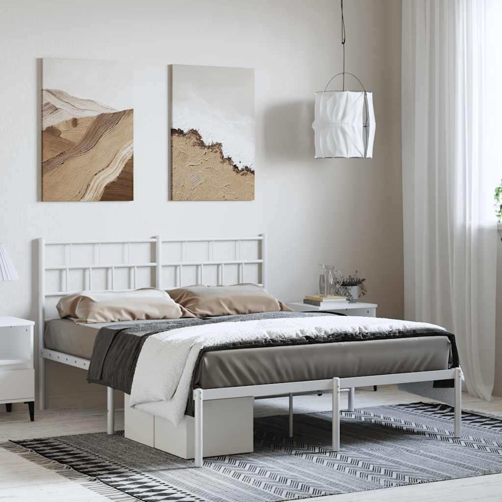 Giroletto con Testiera Metallo Bianco 150x200 cm
