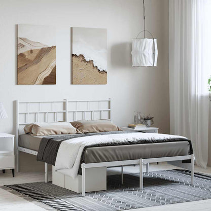 Giroletto con Testiera Metallo Bianco 150x200 cm