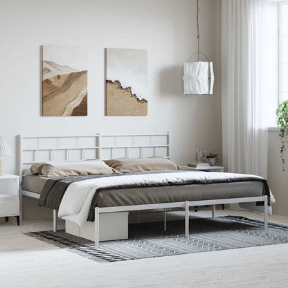 Giroletto con Testiera Metallo Bianco 193x203 cm