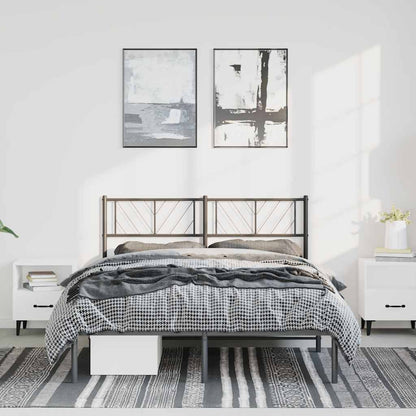 Giroletto con Testiera in Metallo Nero 135x190 cm
