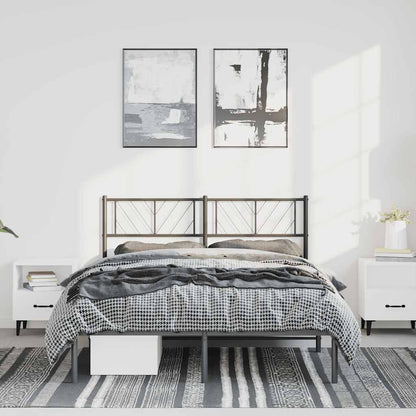 Giroletto con Testiera in Metallo Nero 150x200 cm