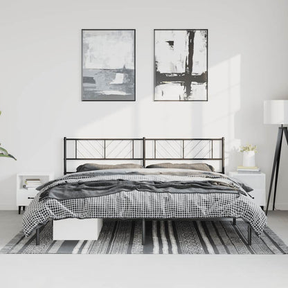 Giroletto con Testiera in Metallo Nero 183x213 cm