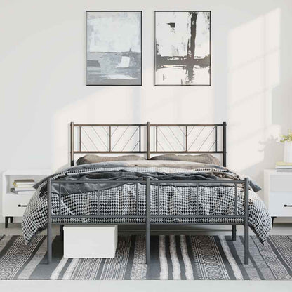 Giroletto con Testiera e Pediera Metallo Nero 135x190 cm