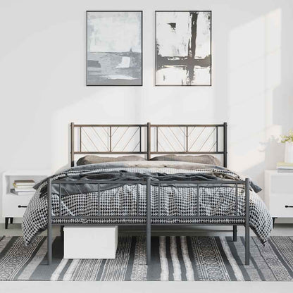 Giroletto con Testiera e Pediera Metallo Nero 150x200 cm