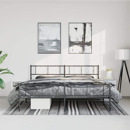 Giroletto con Testiera e Pediera Metallo Nero 183x213 cm