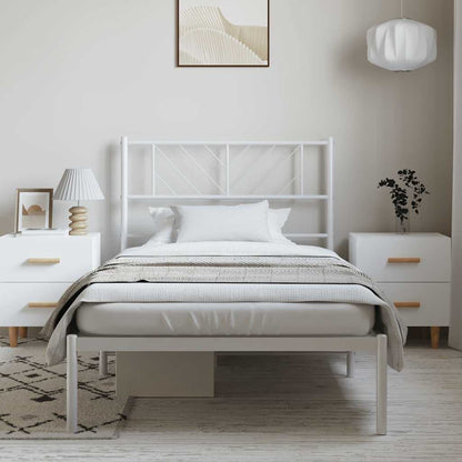 Giroletto con Testiera Metallo Bianco 100x190 cm