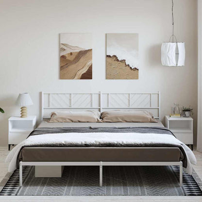 Giroletto con Testiera Metallo Bianco 193x203 cm