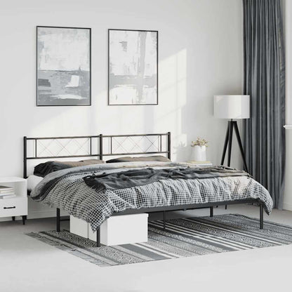 Giroletto con Testiera in Metallo Nero 183x213 cm