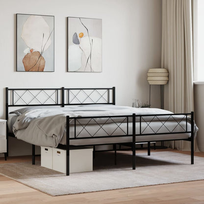 Giroletto senza Materaso con Pediera in Metallo Nero 160x200 cm
