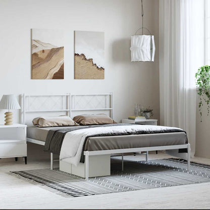 Giroletto con Testiera Metallo Bianco 150x200 cm