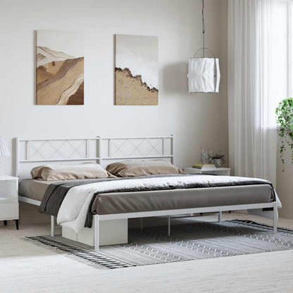 Giroletto con Testiera Metallo Bianco 183x213 cm