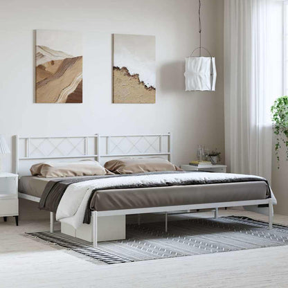 Giroletto con Testiera Metallo Bianco 193x203 cm