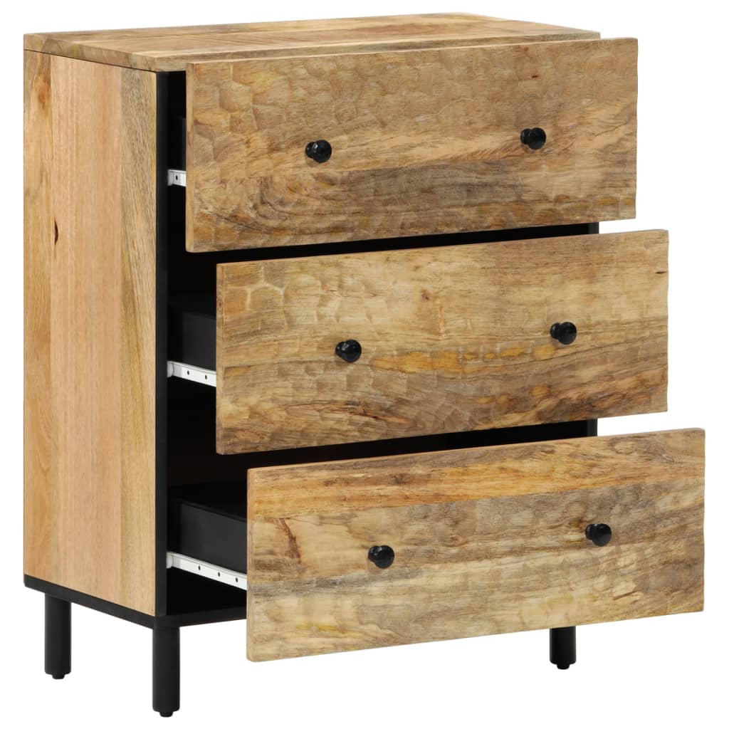 Credenze 2 pz 60x33x75 cm in Legno Massello di Mango