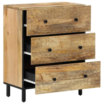 Credenze 2 pz 60x33x75 cm in Legno Massello di Mango