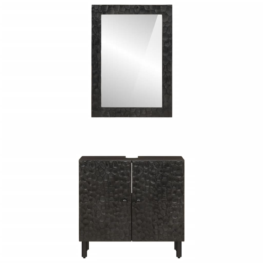 Set Mobili da Bagno 2pz in Legno Massello di Mango