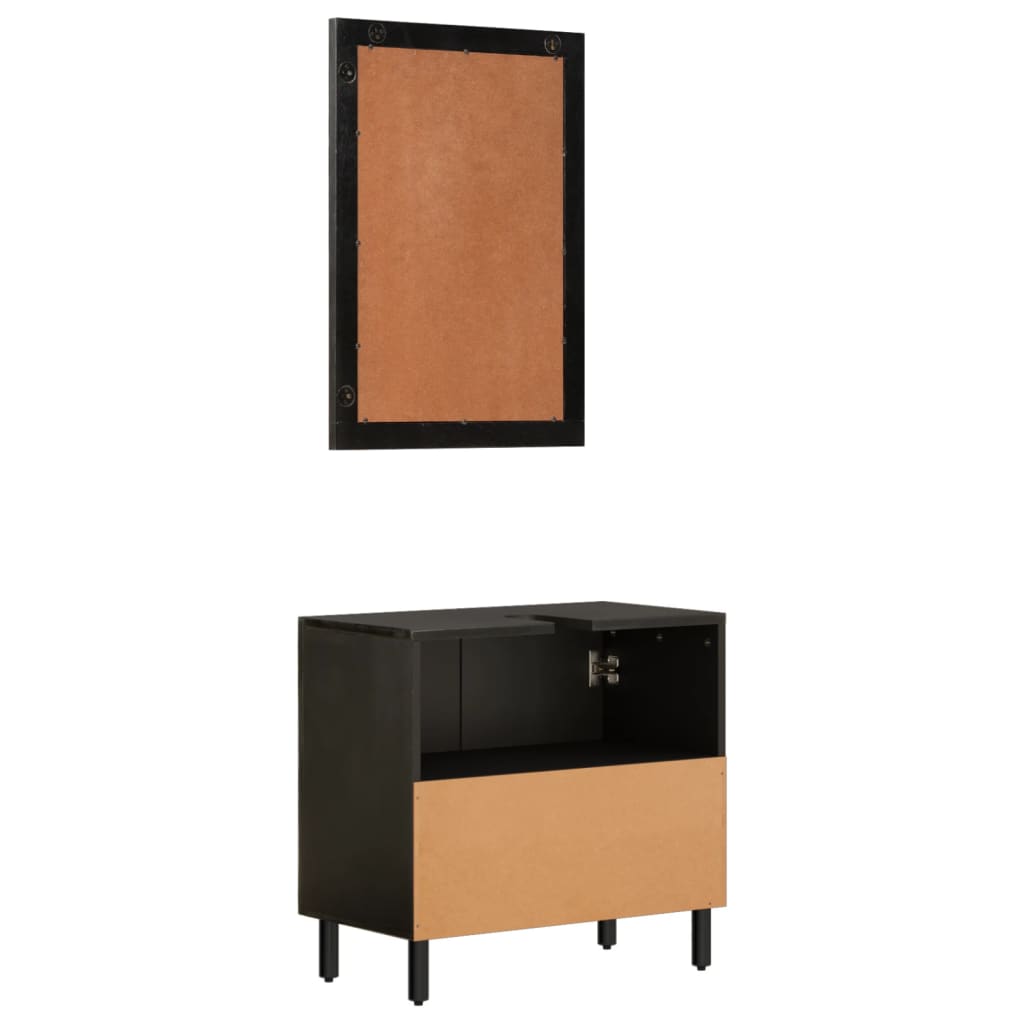 Set Mobili da Bagno 2pz in Legno Massello di Mango