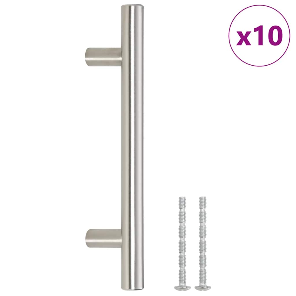 Maniglie per Mobili 10pz Argento 96mm in Acciaio Inox