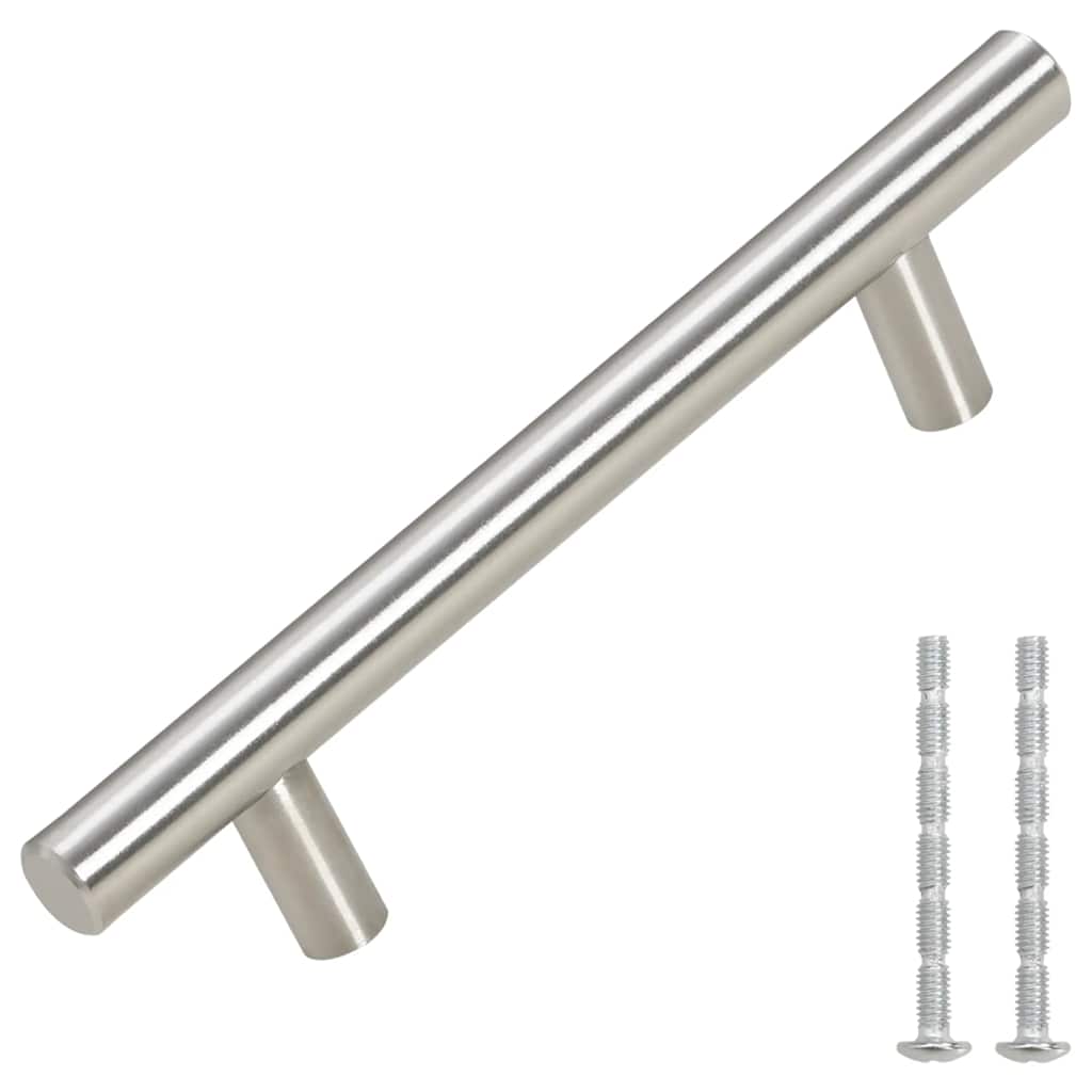Maniglie per Mobili 10pz Argento 96mm in Acciaio Inox