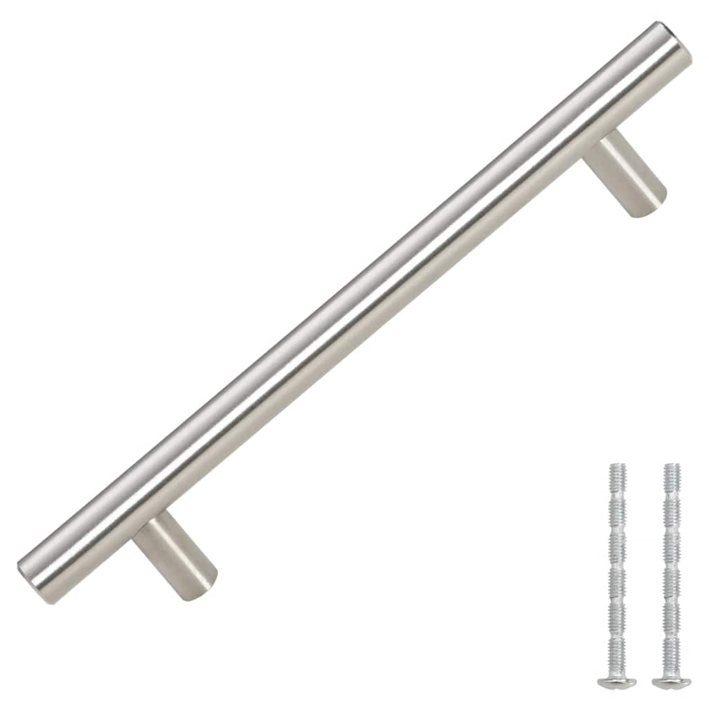 Maniglie per Mobili 10pz Argento 128mm in Acciaio Inox