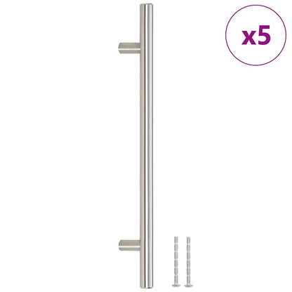 Maniglie per Mobili 5pz Argento 192mm in Acciaio Inox