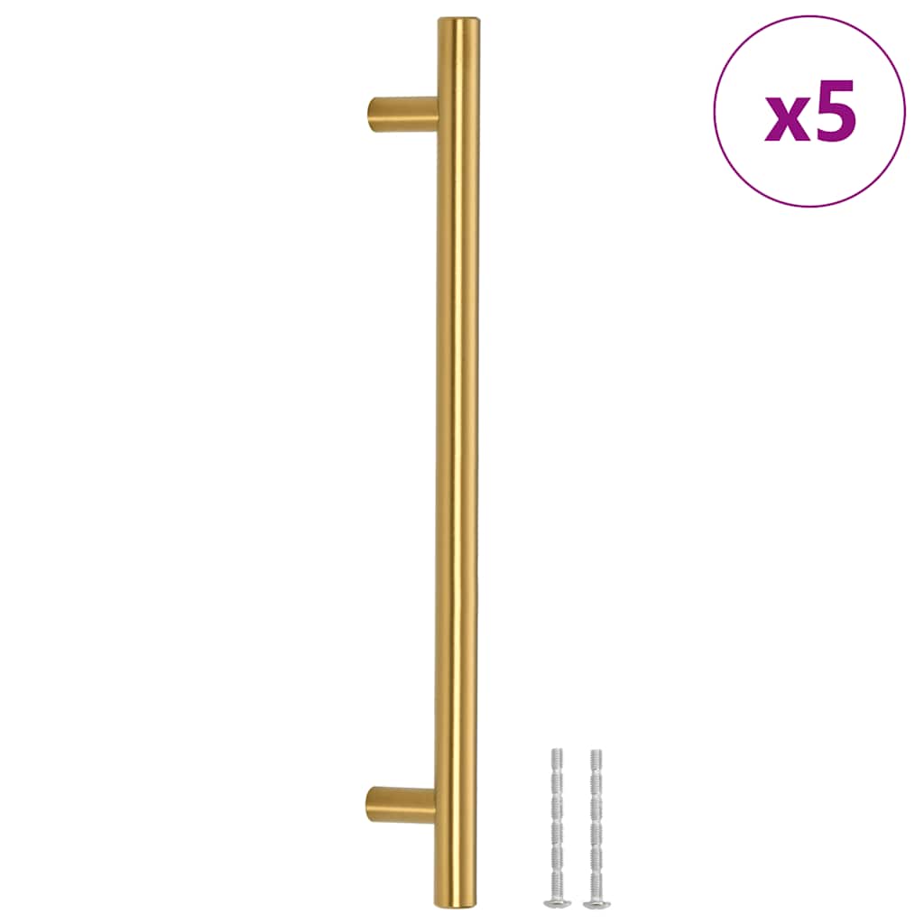 Maniglie per Mobili 5pz Oro 192mm in Acciaio Inox