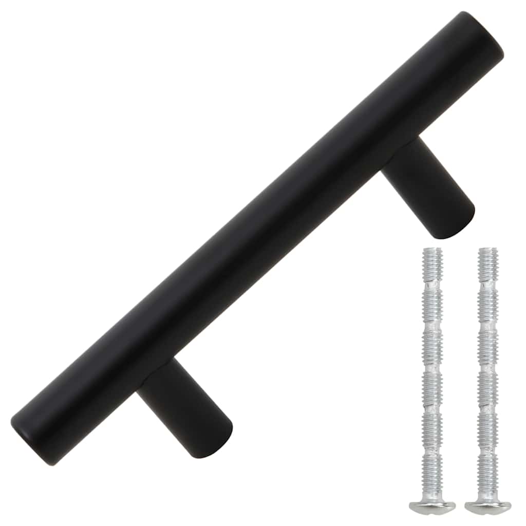 Maniglie per Mobili 10pz Nere 64mm in Acciaio Inox