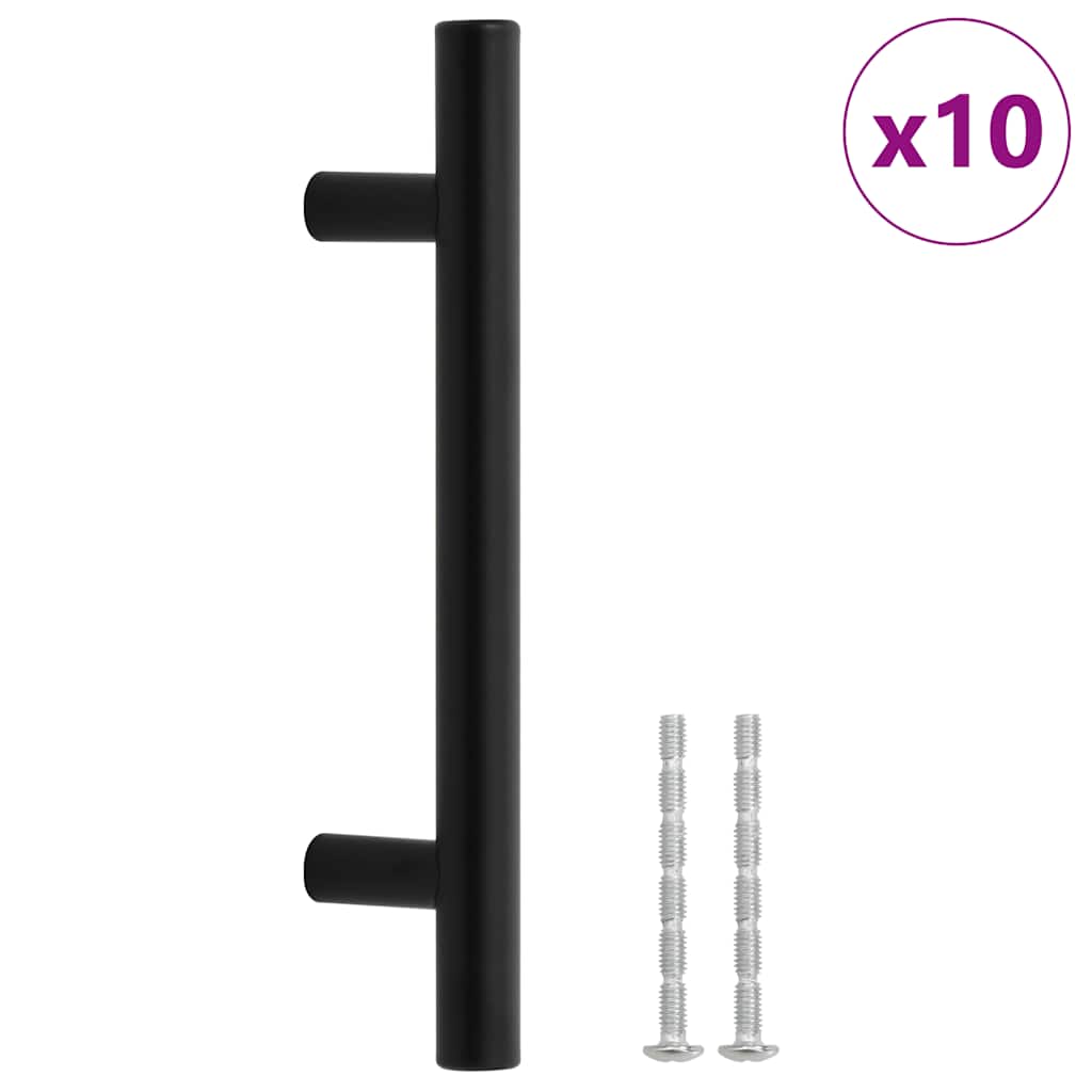 Maniglie per Mobili 10pz Nere 96mm in Acciaio Inox